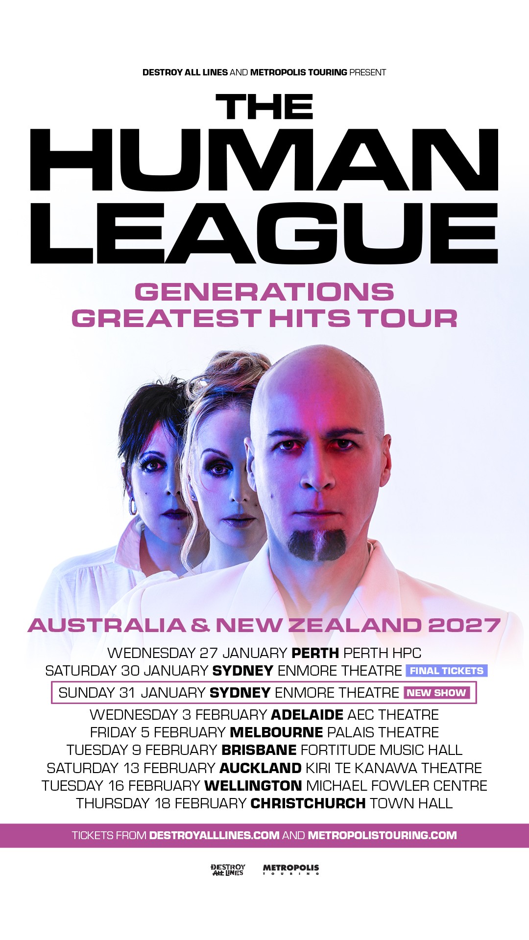 The Human League The Generations Tour Poster 2026–2027